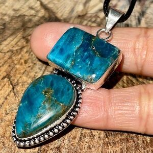 Blue Apatite Pendant 2 1/4”